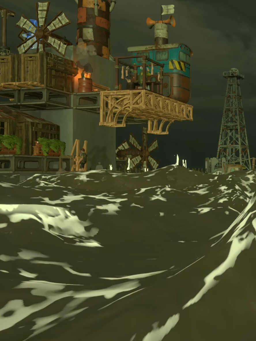 The sea will show no mercy on the Oil Rig map in All Will Fall.  Try our demo now on Steam! ##AllWillFall #citybuilder #survival #basebuilding #indiegames #tiktokgaming #videogames #gametok 