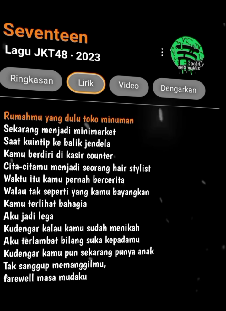Seventeen🥀 . . . #liriklagu #lirikgoogle #playlist #jawa #viral 