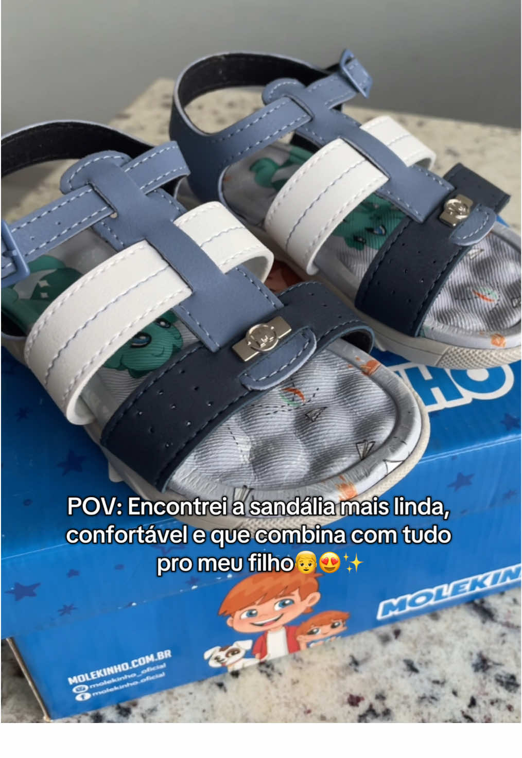 A sandália mais linda e qualidade impecável sem dúvidas. 😍  #sandalia #infantil #menino #shopee #molekinho 