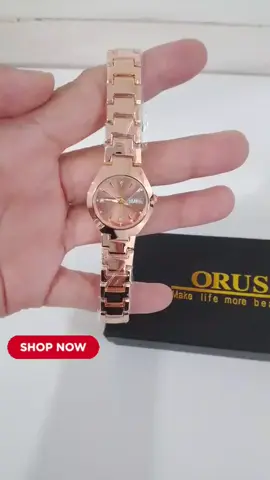 ORUSS Women/Men Original Simple Fashion Stainless Steel Waterproof Dual Calendar Luminous Luxury Gold Watch Female Korean Automatic Quarts Wrist Watch For Women#watch #orusswatch #quartz #tiktok #tiktokshop@oruss.watch.ph 