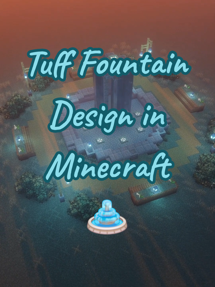 A fountain design in #Minecraft using Tuff variants, prismarine, sea lanterns, and copper trap doors 🩵 °°°°°°°°°°°°°°°°°°°°°°°°°°°° #minecraftideas #fyp #minecraftbuilds #fountain 