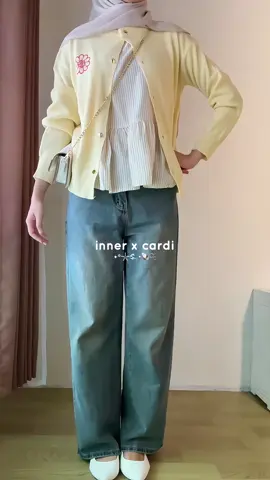 inner @Inayy cream sma butter ternyata cakeppp #ootdfashion #cardigan #cardiganrajut #ootdinspo 