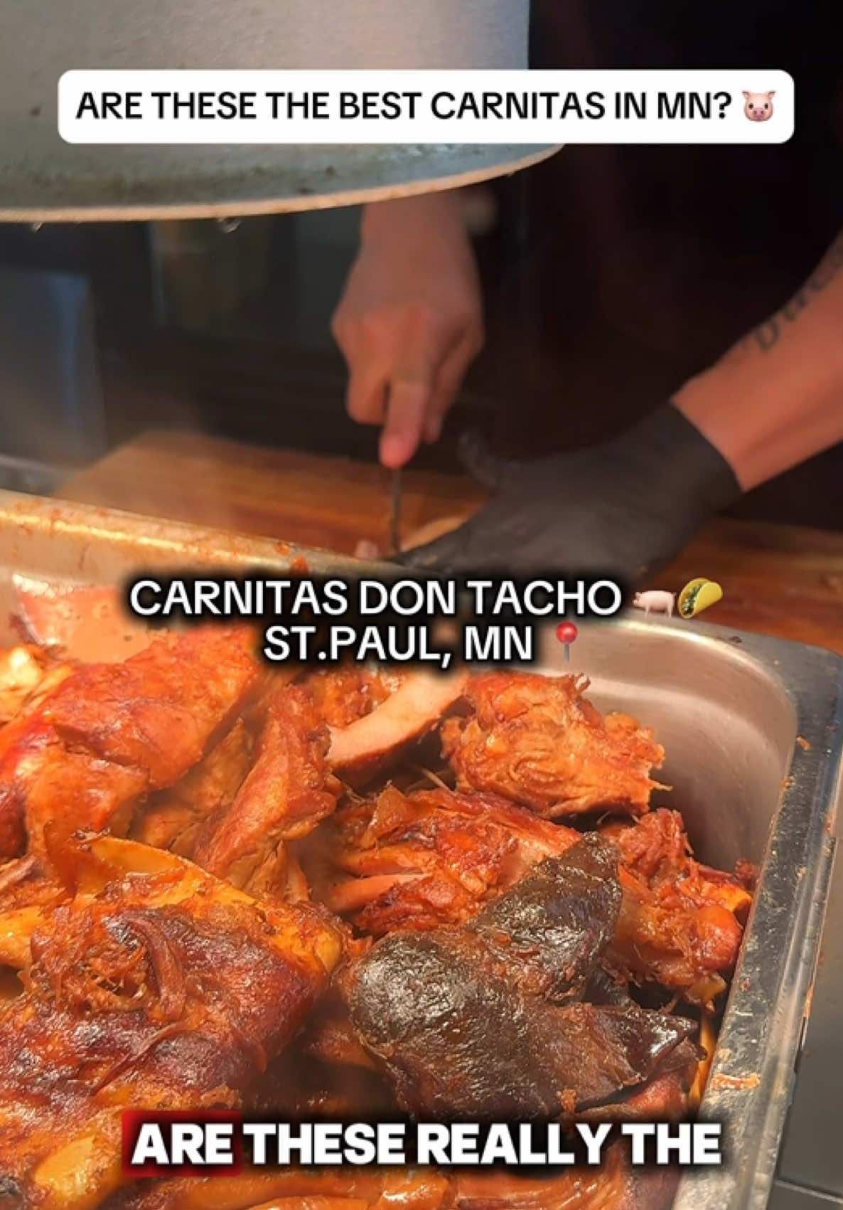 Carnitas Don Tacho 📍🐷 Pulled up to this spot in St. Paul for some carnitas and they did not disappoint 🐖🔥. Super flavorful and definitely worth checking out. Word is they sell out quick on the weekends, so if you want some you gotta be there early. They also have chicharrón! 👀 Location/ ubicación 📍⤵️ 1193 Payne Ave Saint Paul, MN  55130 United States What do you guys think? have you been here before? And what other spots should I check out in the Twin Cities? 👇🏽 #twincities #minnesota #carnitas #tacos #foodreview 