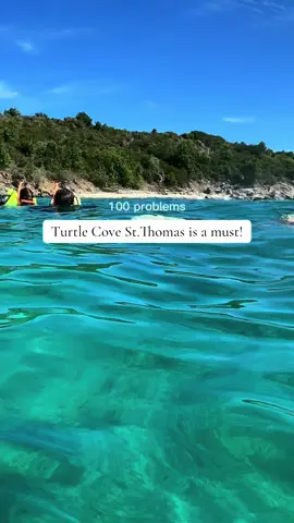 Enjoying my honeymoon with my hubby and I cannot explain the peace it was getting able to swim with turtles!!! #seaturtle #cruiselife #stthomas #islandvibes #fyp 