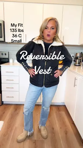 Reversible Sherpa Vest#vest#reversible#womensvest#falloutfit#giftfromtiktokshop