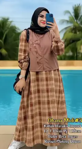 OHANA MIDI/MIDI KOTAK/GAMIS KOTAK MIX VEST #gamis #mix #kotak  #fyp  #fypppppppppppppppppppppp 