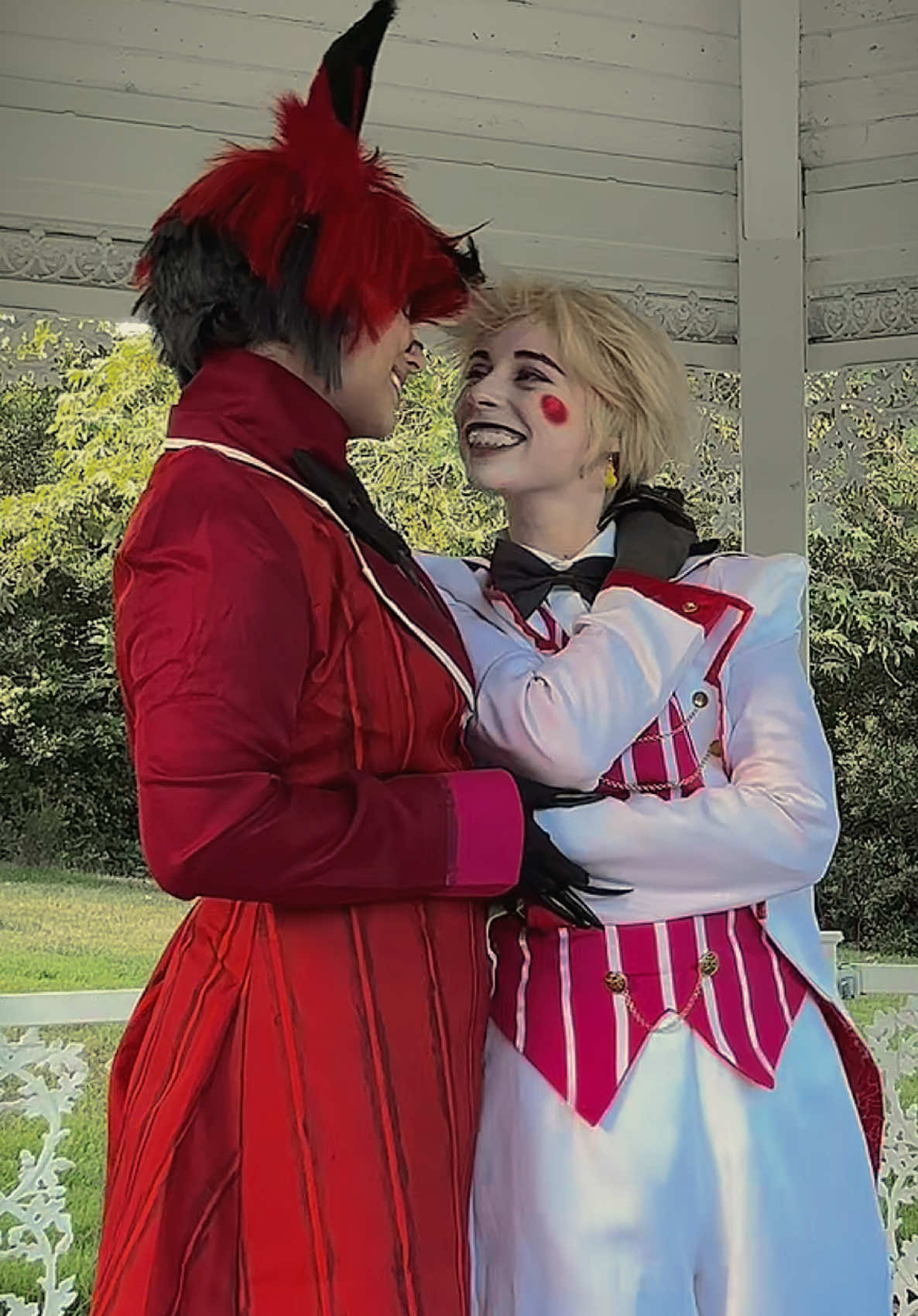 But I still walked home by myself~ - Alastor : Aurora_Evergreen Lucifer : @Rae Jordan  - #hazbinhotel #radioapple #lucifercosplay #alastorcosplay #alastor 