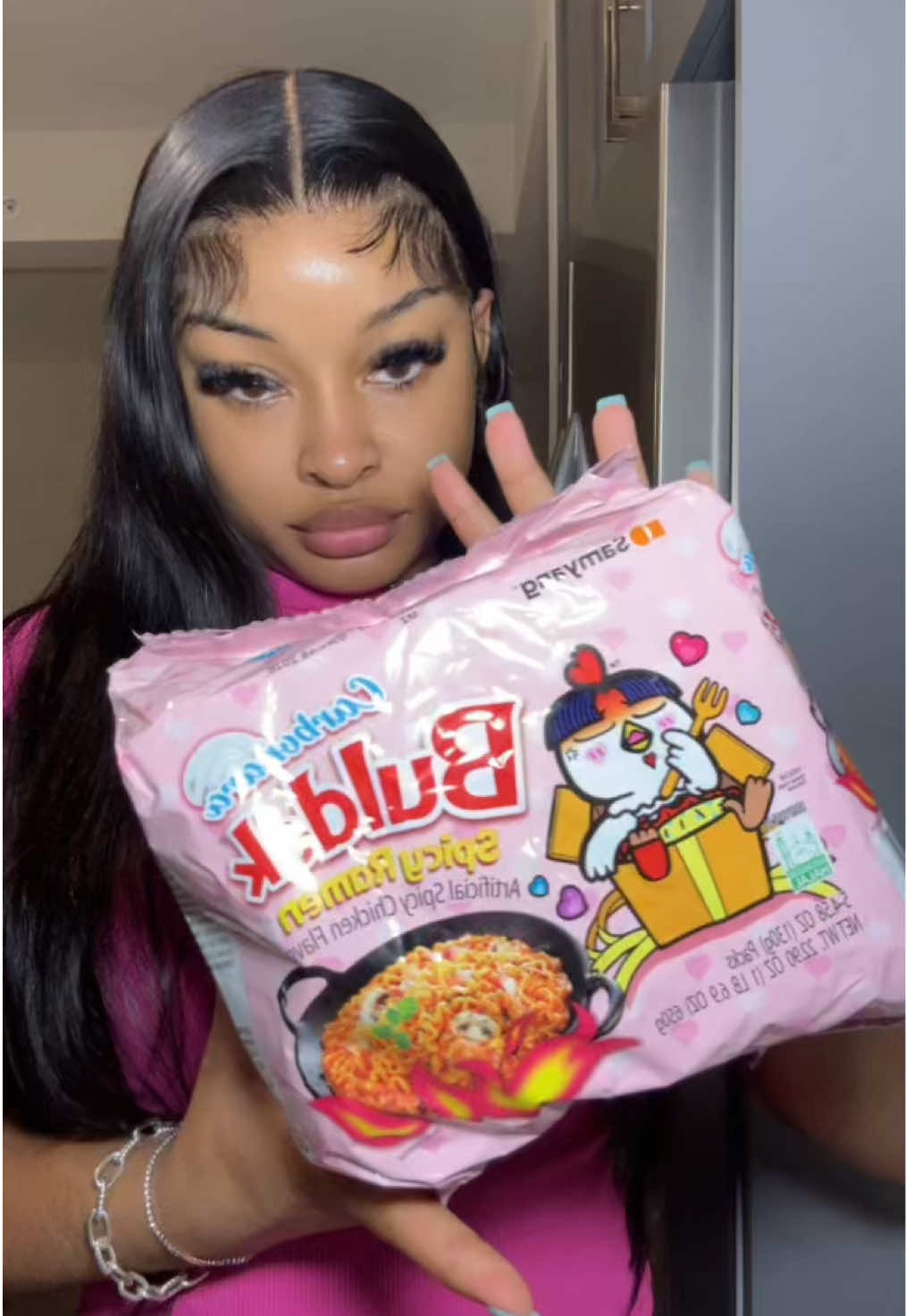 First time trying the viral Buldak Noodles🍜 😳 🌶️  #buldak #buldakcarbonara #trending #fyp 