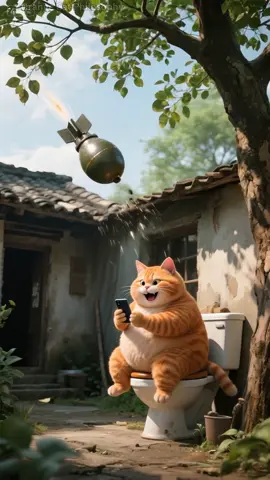 Orange Cat Outsmarts Hyena.#orangecat #ai #funny 
