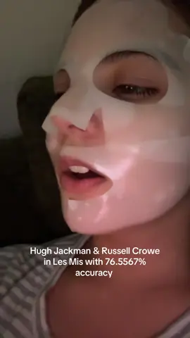 Does anyone know how to get these sheet masks to sit nicely #hughjackman #lesmis #russellcrowe #singing #lesmiserables 