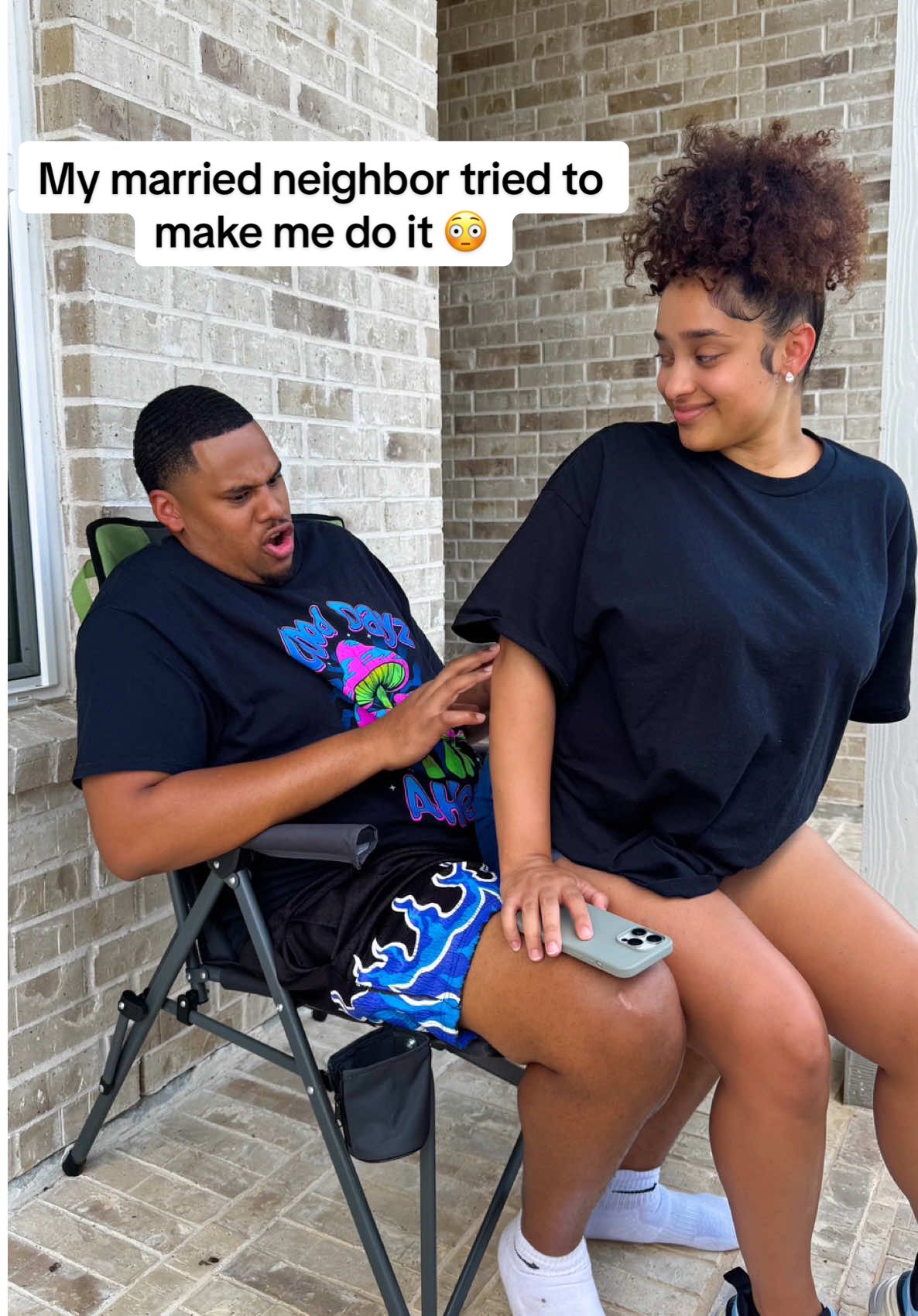 My married neighbor tried to make me do it 😳 #viral #skit #comedy 