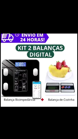 Promoção imperdível: 2 balanças digitais em um só kit! ✅ Balança de bioimpedância: acompanha saúde pelo celular. ✅ Balança de cozinha: ideal pra receitas e dieta. 🔥 Saúde + praticidade juntas no mesmo pacote! 👉 Aproveite, link fixado no vídeo! #Promoção #DescontoEspecial #BalançaDigital #SaúdeEmDia #DietaEReceitas