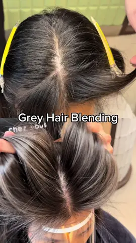 Grey hair blending > grey hair covering. Agree? #greyblending #greyhairblending #sgsalon #chezvousprivatespace #greyhair 