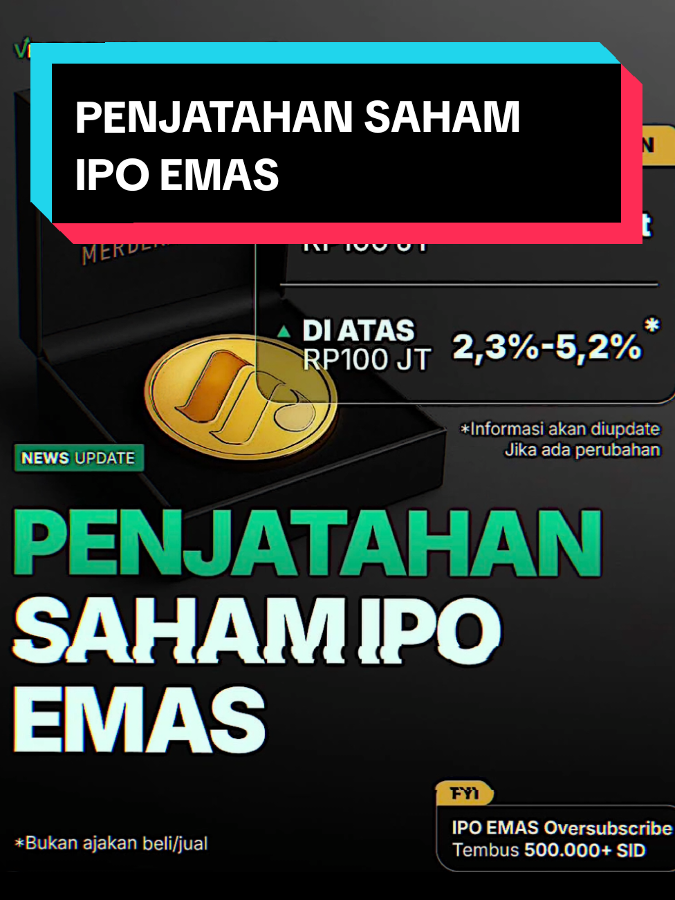 Bagian | Masih pemula, alhamdulillah beli 1 lot dapat penjatahan #sahampemula #belajarsaham #sahamdarinol #ipo #emas 