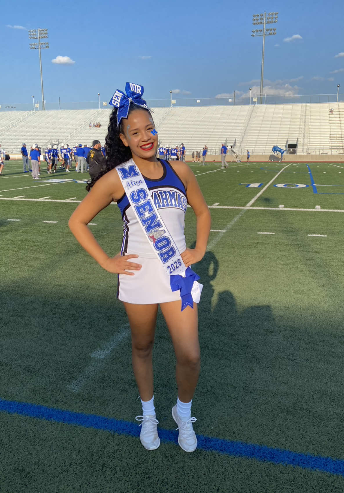 SENIOR YEAR! 💙📣 #cheerleading #cheerleader #senioryear #fyp 