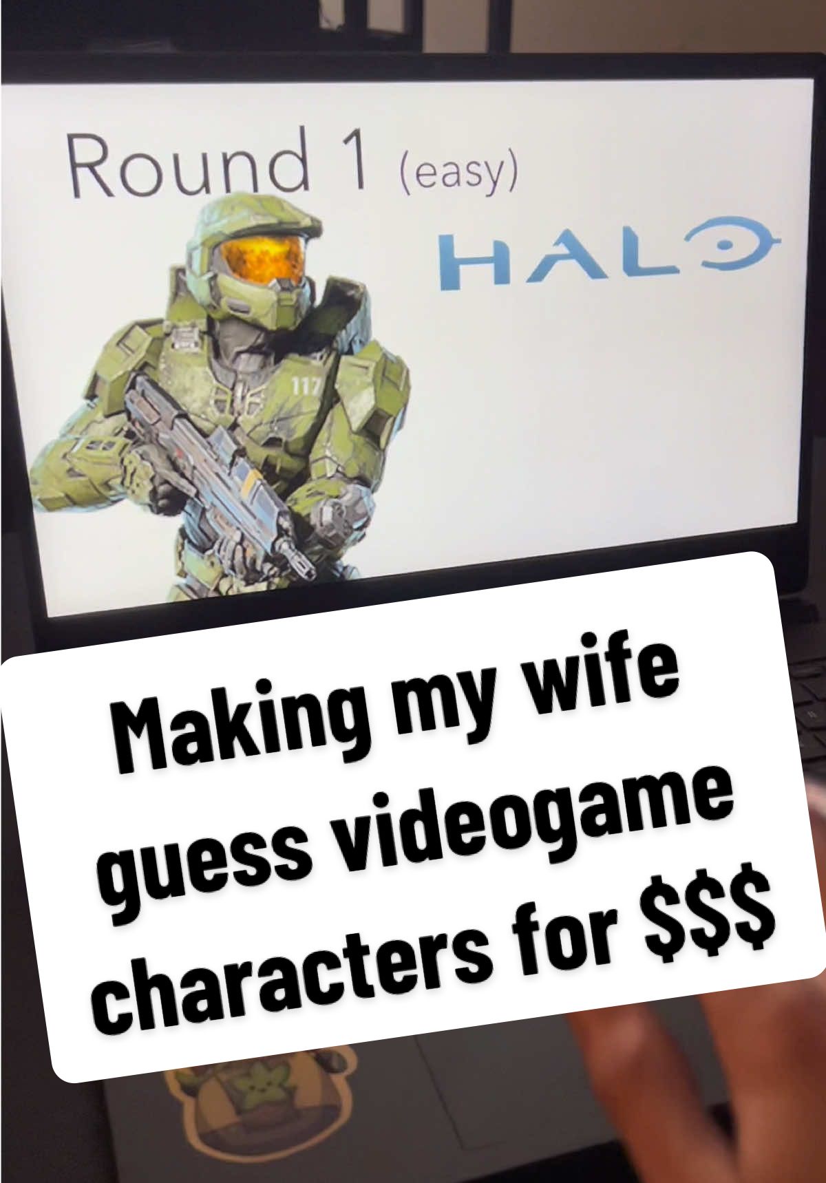Making my wife guess video game characters for money, but they get progressively harder. #guess #character #game #fact #wife 