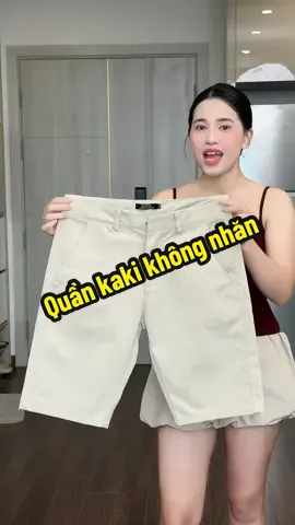 Quần kaki k nhăn #kieugialinh #quankaki #quanshortnam 