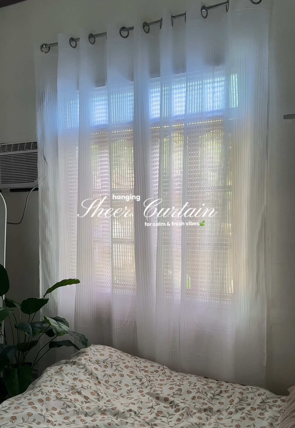 sheer curtain for calm & fresh vibes🍃✨ #sheercurtains #curtain #roomcurtain 