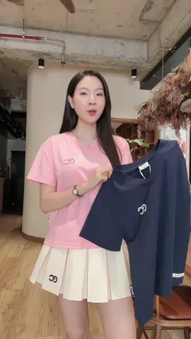 Áo thun hồng pastel trẻ trung, phối cùng chân váy trắng thì siêu ngọt 🍑” #linhlunglieng #aobabytee 