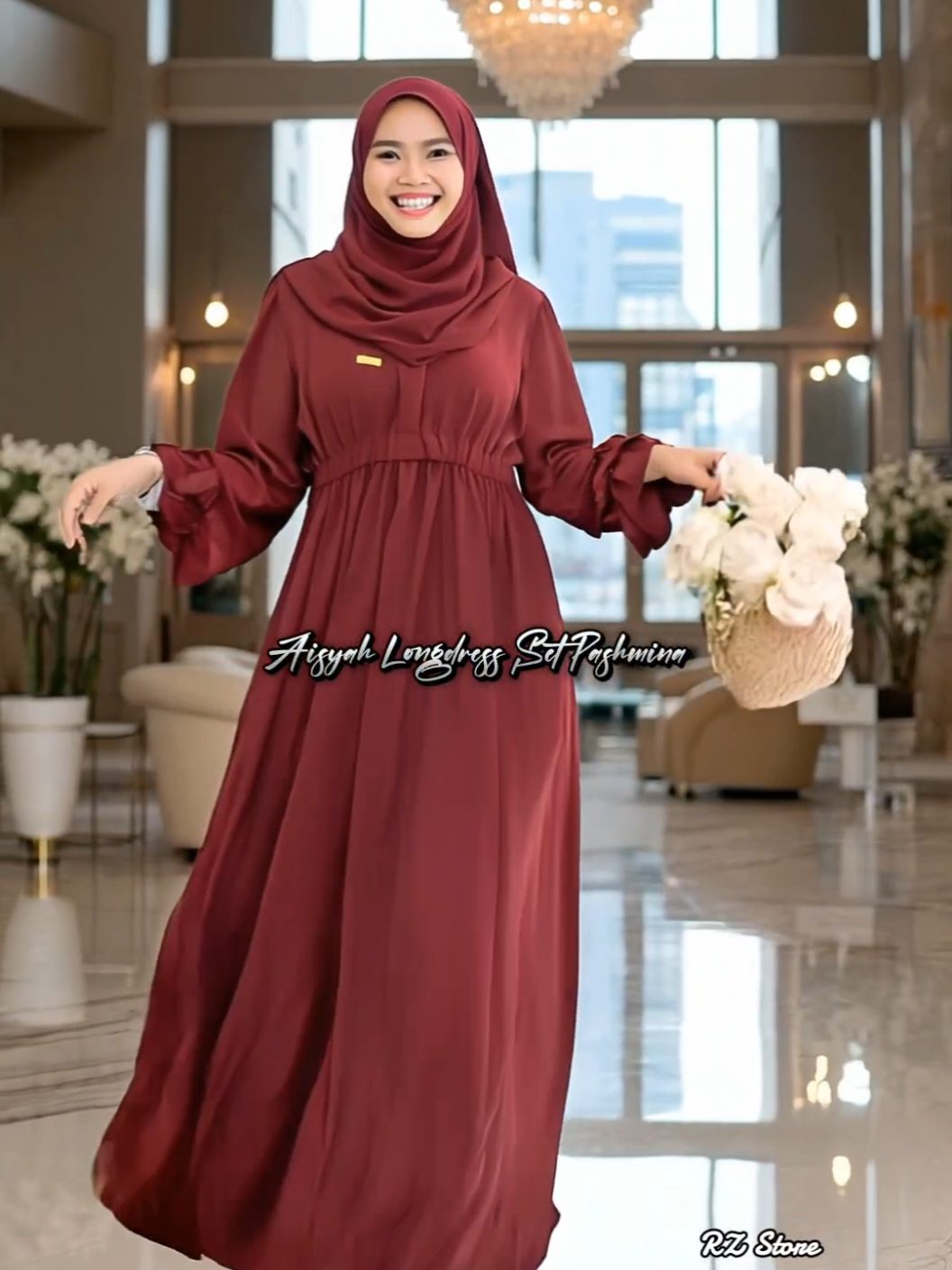 Aisyah longdress set pashmina cringkle airflow by dereza style gamis kekinian terbaru #longdress #gamissetpashmina #gamiskekinian #gamisterbaru #gamiscantik 