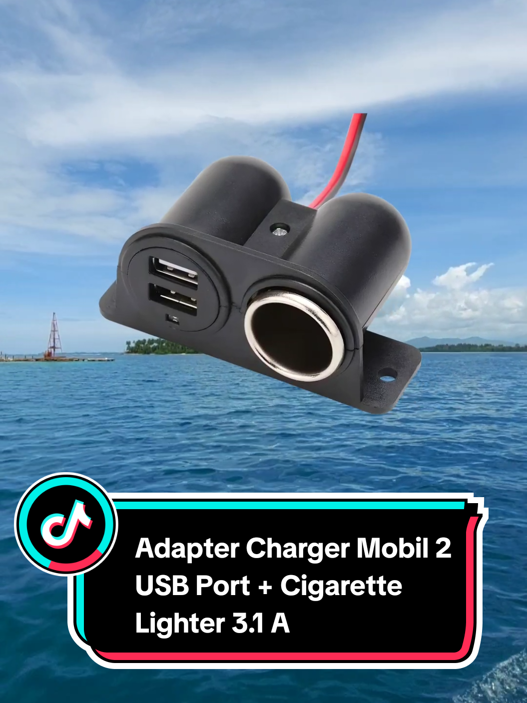 Adapter Charger Mobil 2 USB Port + Cigarette Lighter 3.1 A #adapterchargermobil #chargermobil #adaptercharger #charger #aksesorismobil 