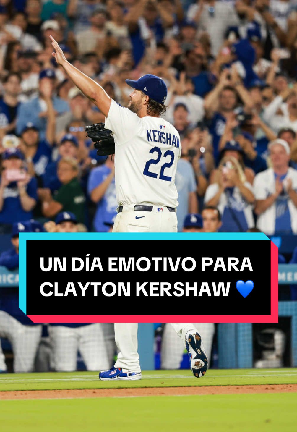 Clayton Kershaw se despide de Dodger Stadium en temporada regular tras su legendaria carrera en MLB. 💙🙌👏 #MLB #dodgers #claytonkershaw #emotional #baseball 