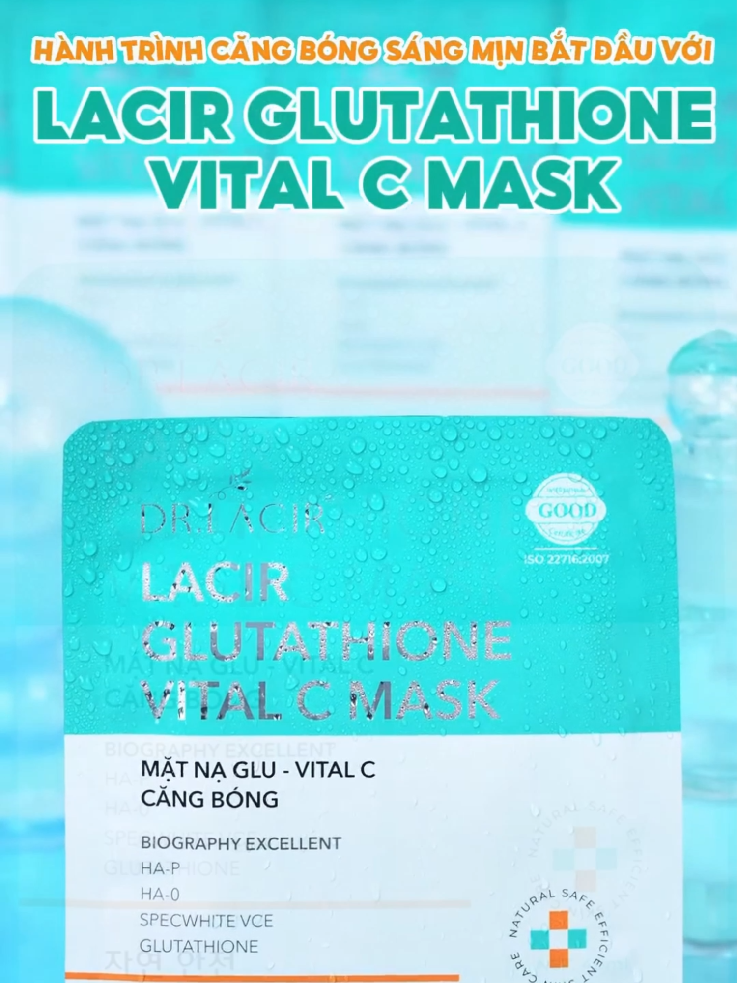 Hành trình căng bóng sáng mịn bắt đầu với Lacir Glutathione Vital C Mask #drlacir_official_store #lacir_glutathione_vital_c_mask