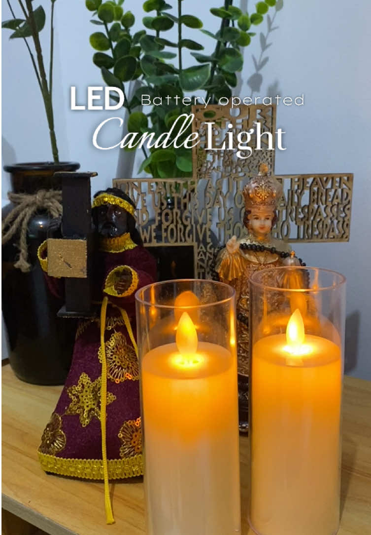 Perfect sa altar! Super safe kasi flameless. 🕯️#candles #flamelesscandle #swinging #led #candlelight 