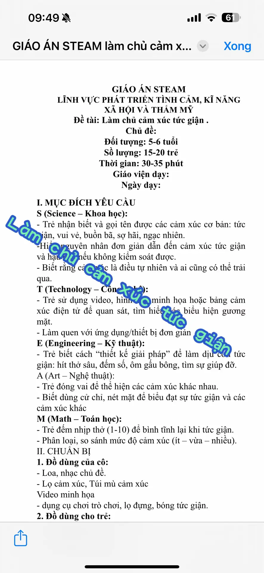 có video tiết dạy-  Kỹ năng: làm chủ cảm xúc tức giận.Lồng ghép chuyên đề mới cảm xúc xã hội - công nghệ AI- lấy trẻ làm trung tâm #kynangcamxuc #giaoanmamnon #giaoansteam