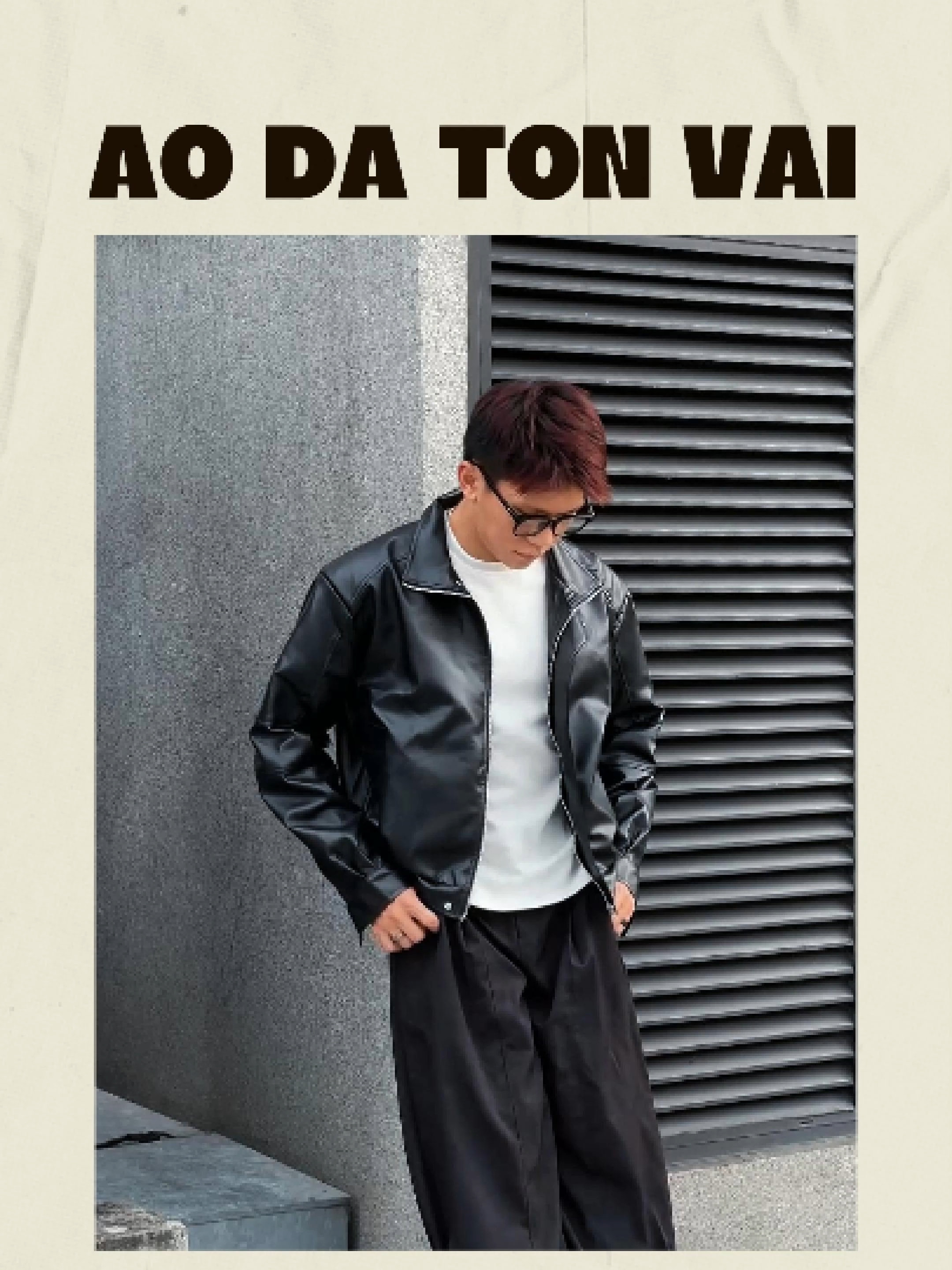 Áo da form boxy có độn vai mặc oai thật sự #fyp #xuhuong #review #thoitrang #aodanam #aoda #aokhoacda
