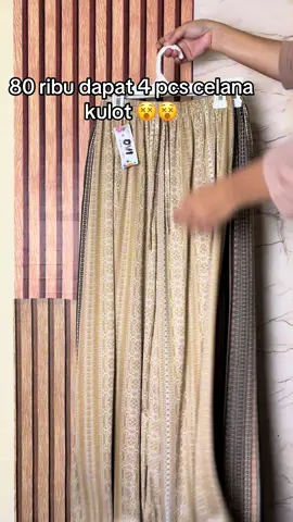80 ribu dapat 4 celana kulot cuma hari ini aja bestie #fypシ゚ #kulotrayon #celanakulot 