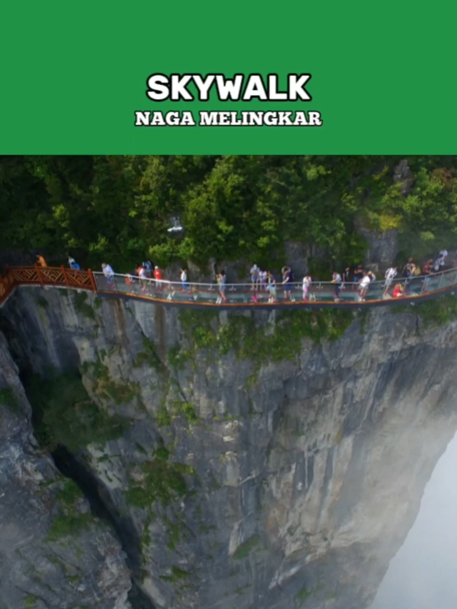 Berjalan di atas kaca setinggi 1.400 meter, berani coba? 🌌 #TelusurBumi #FaktaUnik #WisataEkstrem #KeajaibanAlam #China