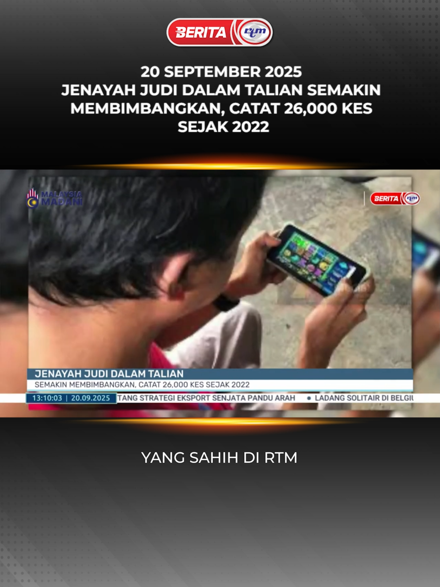 JENAYAH JUDI DALAM TALIAN SEMAKIN MEMBIMBANGKAN, CATAT 26,000 KES SEJAK 2022 #RTM #BeritaRTM #MalaysiaMadani #TaatSetia #beritaditiktok #BersamaMALAYSIAKU #RancakkanMADANI #MADANIBekerja
