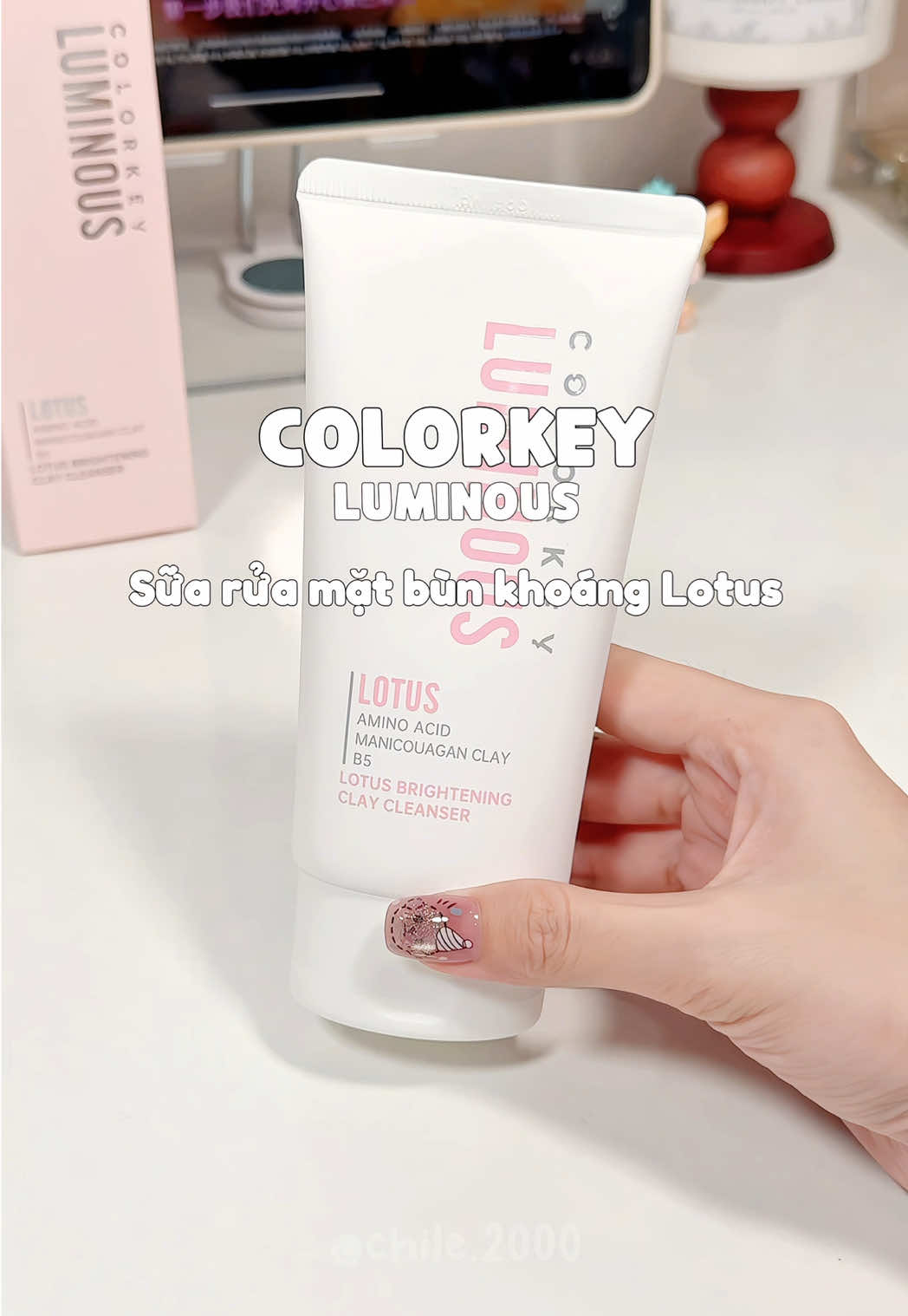 Sữa rửa mặt COLORKEY LUMINOUS LOTUS chiết xuất từ hoa sen, nước sông băng và bùn khoáng🪷💧🧊 #colorkey #suaruamatbunhoasen #suaruamat #colorkeyluminous #chichi2k 