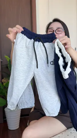 Quần nỉ bông/da cá thêu chữ AL