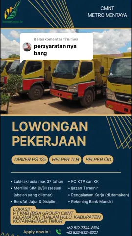 Membalas @firnimus siap di gas abang2ku🚛🚛#fyp #fyppppppppppppppppppppppp #kalteng #kalsel #kalbar #hutan #hujan🌧️ #bgagroup #bumitamagunajayaagro #karyamakmurbahagia #disnaker #loker #lokerjakarta #lokerkalteng 