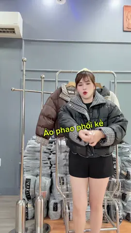 Áo phao phối kẻ #xuhuong #quânohottrend #aophaonu 