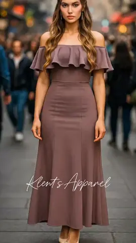 KHLOE LONG FORMAL DRESS - This stunning formal dress is a perfect choice for proms, weddings, and other special occasions. It features a romantic off-the-shoulder ruffled neckline and a flattering mermaid silhouette that beautifully drapes the body. Made from comfortable neoprene fabric, this elegant gown offers a sleek and stylish look. #FormalDress #MermaidDress #OffShoulderDress #NeopreneDress #RedDress