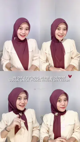 4 Style hijab, hijabnya ada di kerkun warna doff maroon || #tutorial #tutorialhijab #tutorialhijabsegiempat 