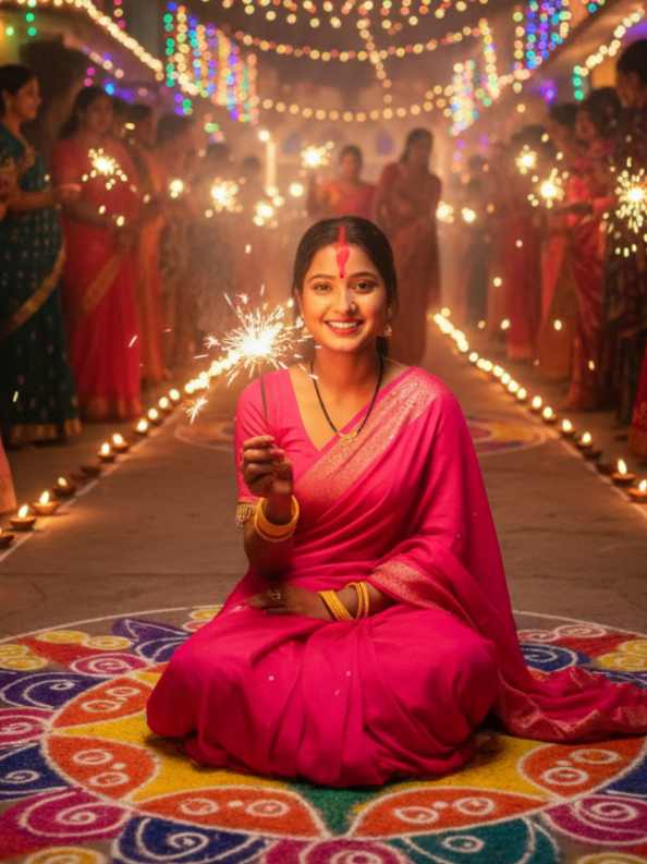 🅷🅰🅿🅿🆈 🅳🅸🆆🅰🅻🅸.                                                                           prompt👇👇👇👇👇👇✨❤️‍🩹.            Gemini...A beautifully wound celebrate Diwali festival.in ground she make rongali with many colours.she make very beautiful desie.she we are pink set sari and says. with matching Joleryes.golden are in neck gar .in ear ghumka .nose beautiful nuthani .make image full Maching with photo.photo in 8k Hd .image in ultra realistic with natural       vibes. She make rongali.photo is 100%realastick  Machine with image #happydiwali #diwalispecial #geminifourth #aiphoto ##foryoupage @TGR Anil YT 💕 @꧁༒☬彡💀[✿ᴀʀᴘɪᴛ࿐]💀彡☬༒꧂ 