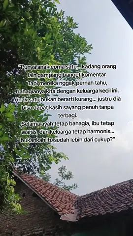 Banyak yang bilang harus nambah anak, tapi bagiku satu ini sudah lebih dari cukup…#anak #anaksatu #keluargabahagia 