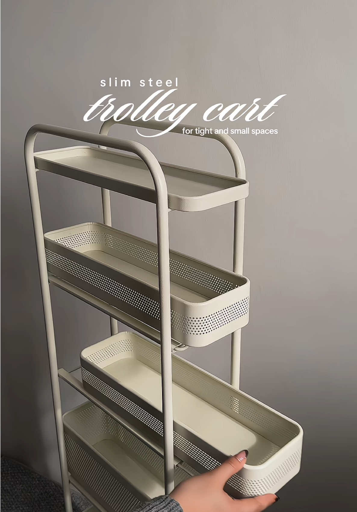 slim trolley cart organizer perfect for small spaces — this is your sign to organize your stuff .ᐟ.ᐟ #trolleyorganizer #trolleycart #metalrack #organizer #organizewithme 