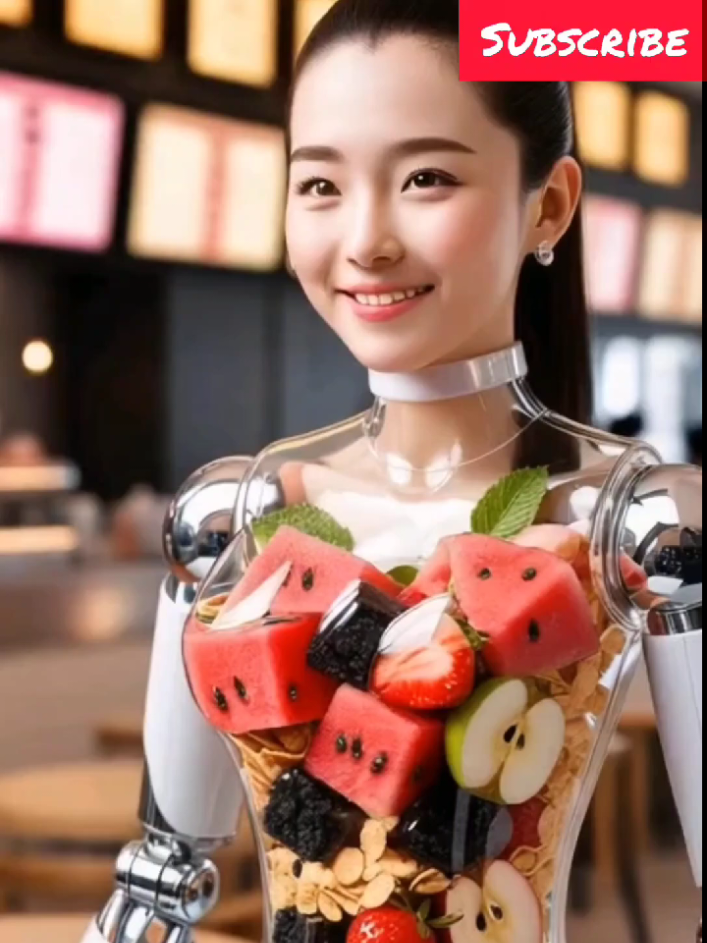 This Robot Serves Strawberry _ Watermelon Juice in Seconds _HumanoidRobot _USA _RobotCafe _robotics #ai #robot #technology #humaniod #futuristic 