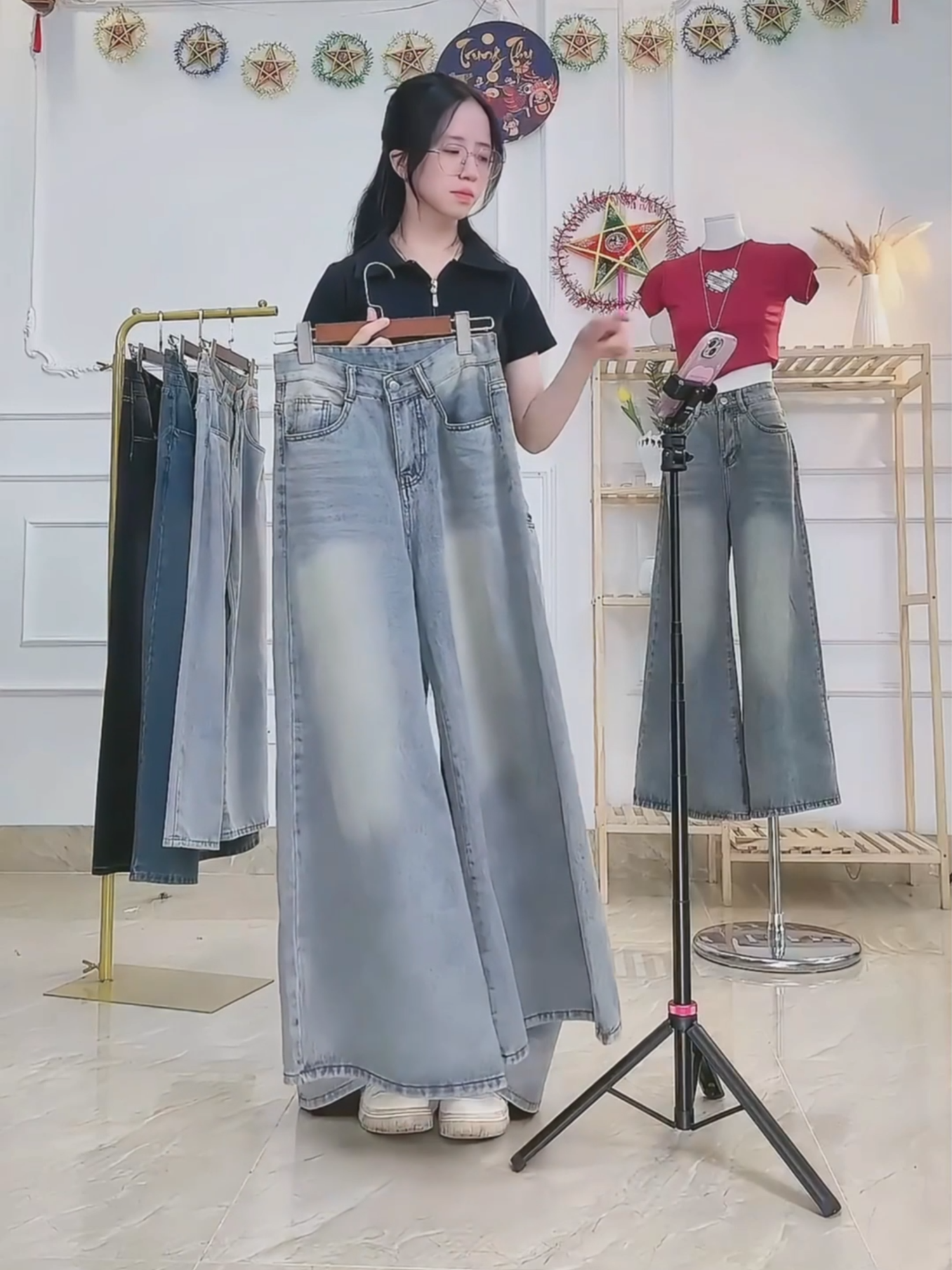 Màu Xanh Xám ống 37cm nha mấy bà #miaajeans #livetreamhighlights #tiktokshopthoitrend