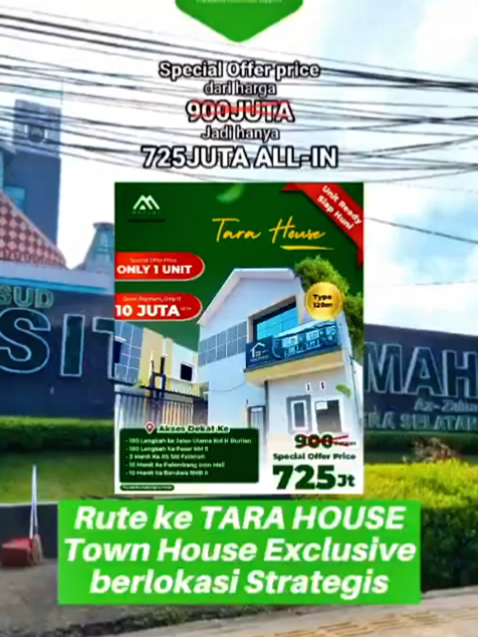 🏡 Townhouse 2 Lantai – Tipe 110 📍 Lokasi strategis: Cuma 200m dari Pasar KM5 Jl. Kol H Burlian 💰 Harga Normal: Rp900 Juta 🔥 Promo Spesial: Rp725 Juta ALL IN (sudah termasuk PPN, BPHTB, Notaris, & Balik Nama) Fasilitas: - 3 Kamar Tidur  - 3 Kamar Mandi - Legalitas SHM  - Ruang Keluarga - Dapur   - One Gate System + Pos Satpam  🚨 Cuma 1 unit Blok A. 📞 Info & Survey Ernaldi – 081367157766 #townhousepalembang #palembang #rumahpalembang #rsudsitifatimahpalembang #rumahdijual 