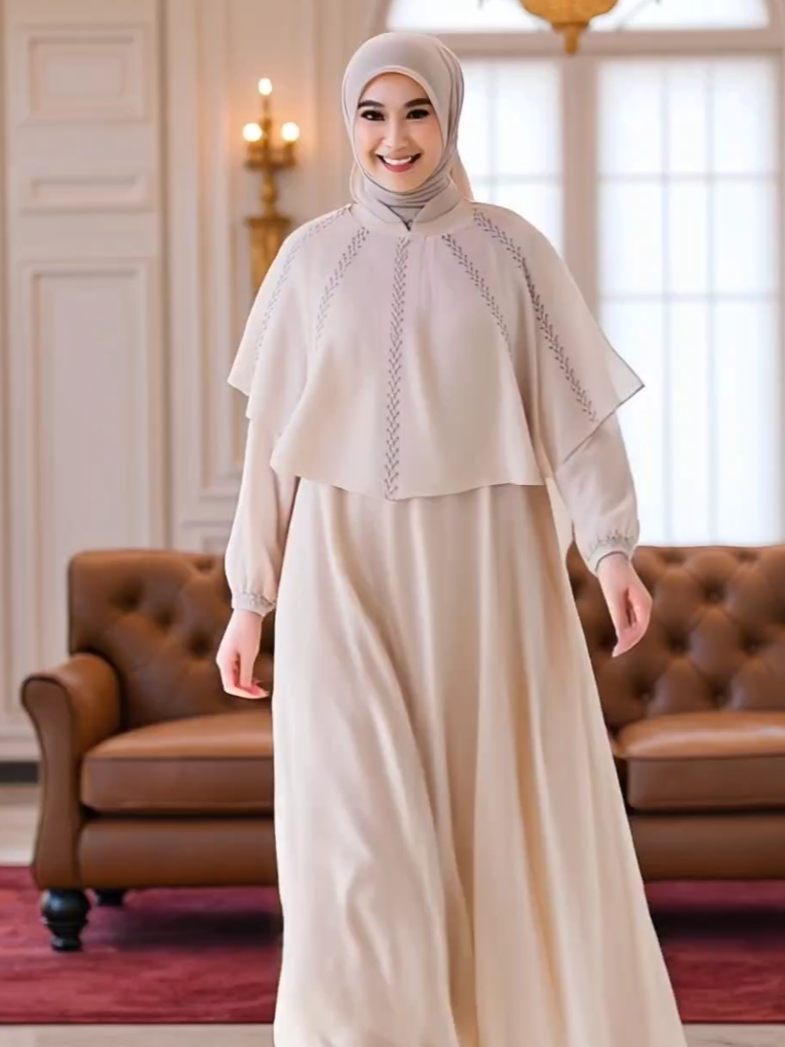 Raudhah Set Hijab Segi Empat Bahan Ceruty Babydoll #dress #dresscantik #dresskekinian #dresspesta #dressviral 