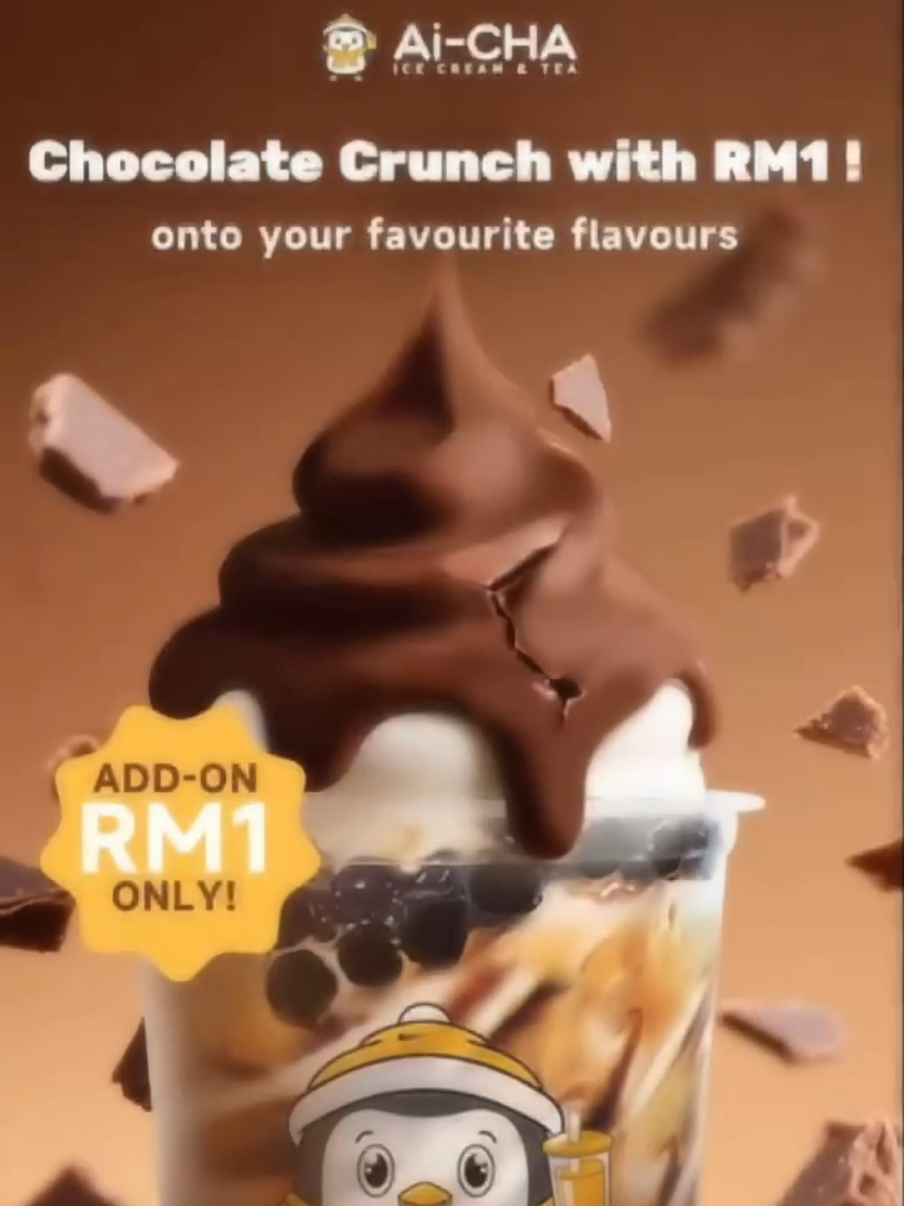 🍫✨ Promosi Hebat di Ai-CHA Mutiara Rini dan Ai-CHA Mutiara Mas Skudai ✨🍦 Tambah Choco Crunch hanya RM1 sahaja 😍 Boleh letak atas ice cream cone atau sundae ice cream – lagi rangup, lagi sedap! 🎉 Love Life, Drink Ai-CHA! 💙 Ai-CHA Mutiara Mas, Skudai 📍 6, Jalan Mutiara 1/1, Taman Mutiara Mas, Skudai, Johor Bahru 🕒 11am – 10pm (Jumaat & Sabtu, Lanjut sehingga 11pm) Ai-CHA Mutiara Rini 📍 GB-09, Mydin Mall Mutiara Rini, Skudai, Johor Bahru 🕒 10am – 10pm #AiCHA #chocolate #mydinmutiararini  #chococruch  #mutiaramas