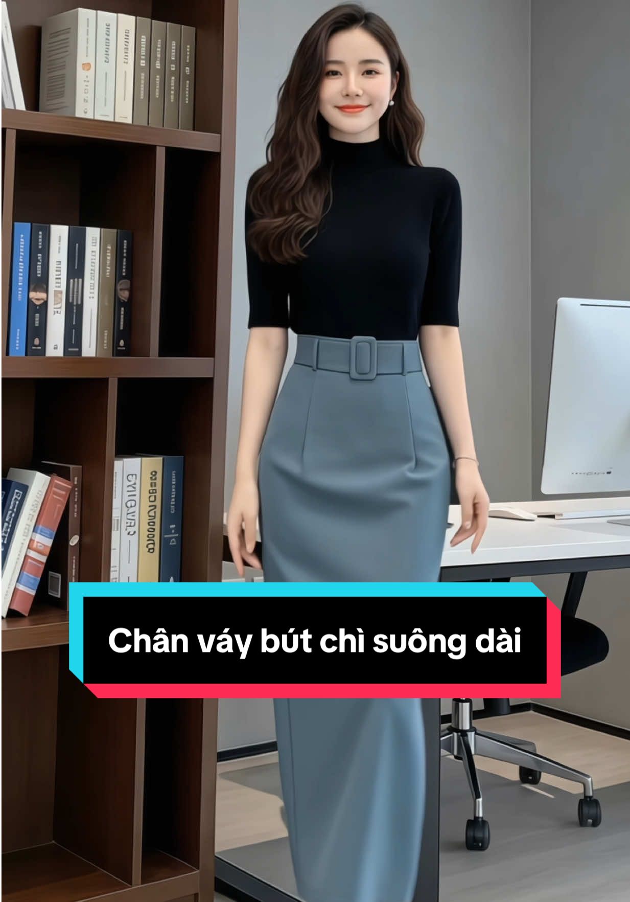 Chân váy bút chì dáng suông kèm đai bản tôn eo, che khuyết điểm, sang trọng thanh lịch #chanvaydangdai #chanvaysuongdai #chanvaybutchi #lala #lalacloset 