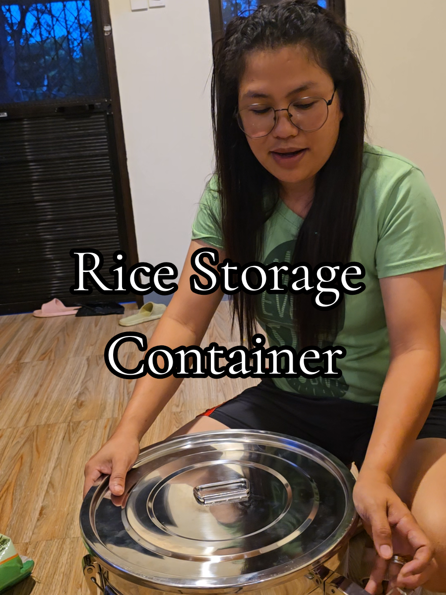 Rice storage container large capacity stainless steel makapal 304 8kgs 15kgs 25kgs 50kgs kasyang kasya rice dispenser rice storage stainless rice box #homeessentials #kitchen 