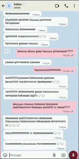 sempet² nya bilang iloveyou pdhal mau vc😭😭mana disuruh tidur jam 7 lagi😭😭#bucinchat #sayangkuu #fyp24jam #foryou #4u 